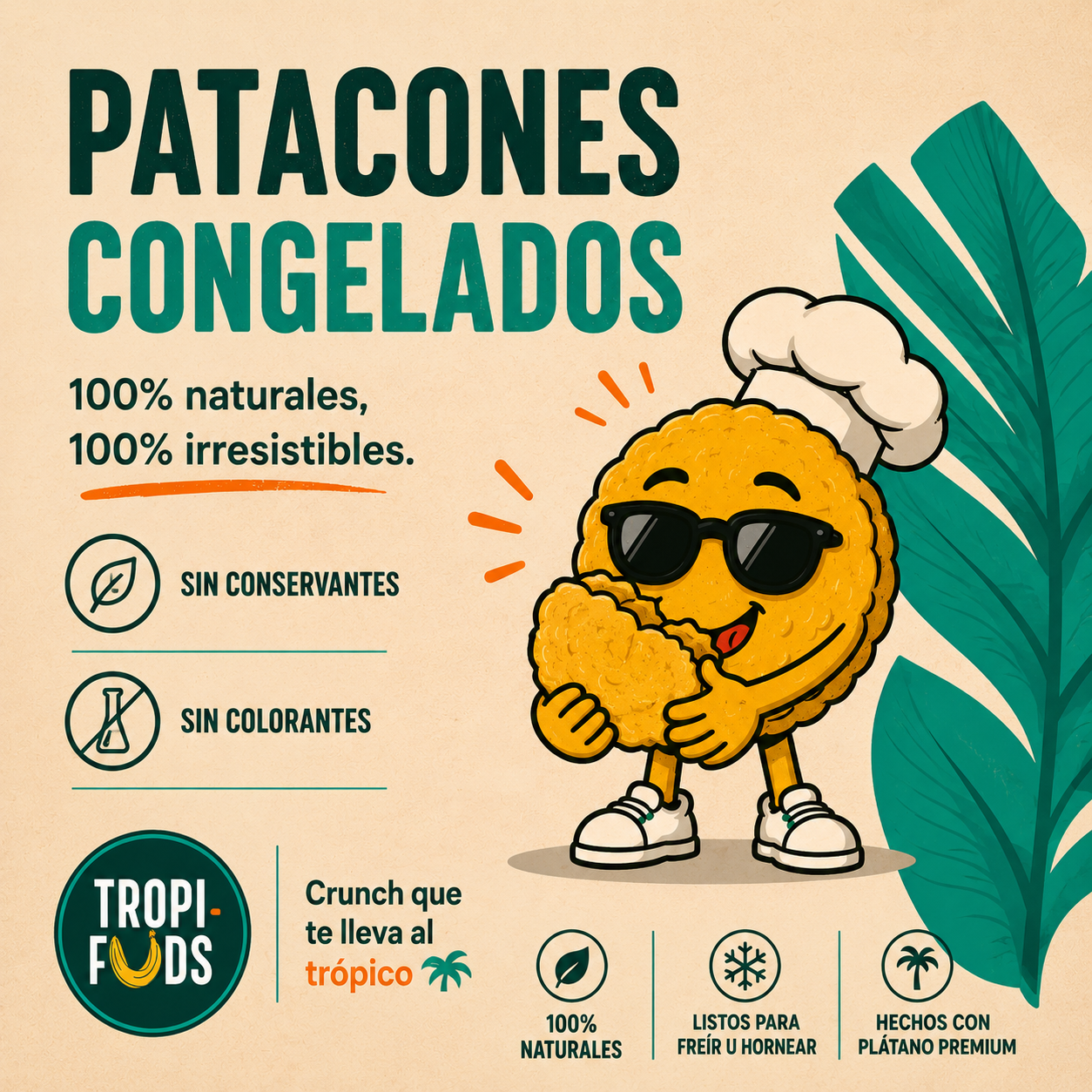 Patacones congelados — 100% naturales
