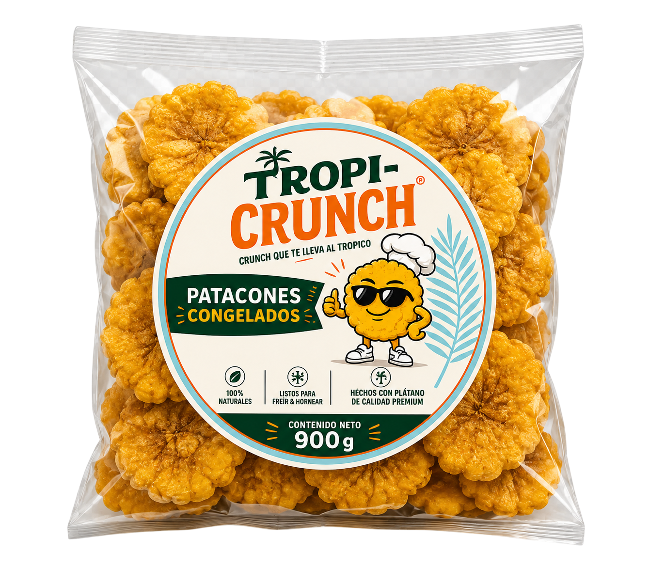 Bolsa TropiCrunch — patacones congelados 900g